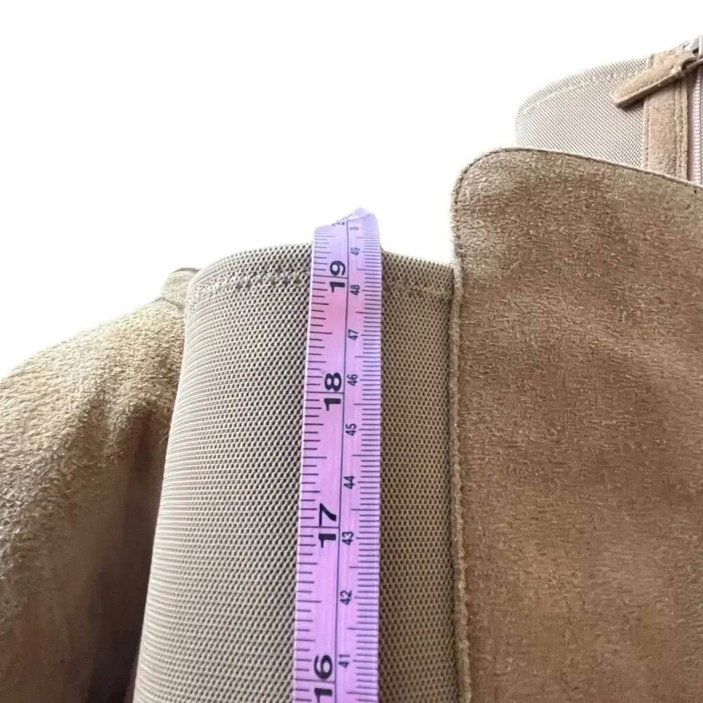 Cole Haan Boots Women's Size 8 B Suede Low Heel Over the Knee Boot Tan Cognac